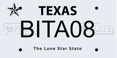 BITA08 Texas License Plate