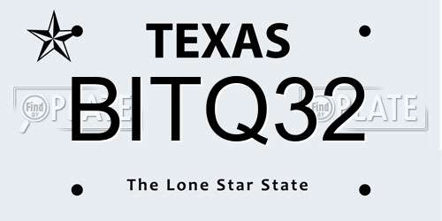 BITQ32 Texas License Plate