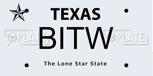 BITW Texas License Plate