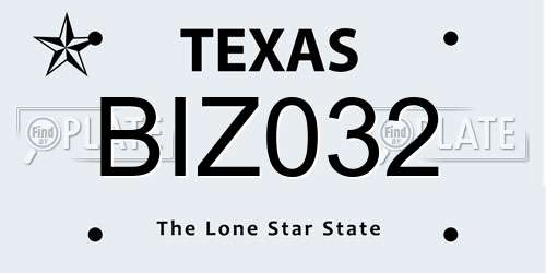 BIZ032 Texas License Plate