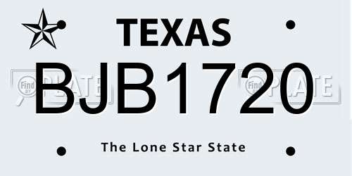 BJB1720 Texas License Plate
