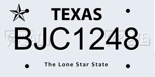 BJC1248 Texas License Plate