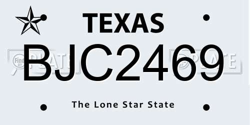 BJC2469 Texas License Plate