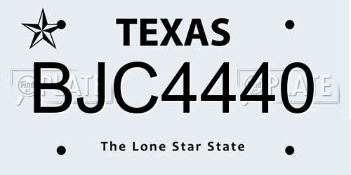BJC4440 Texas License Plate