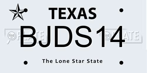 BJDS14 Texas License Plate