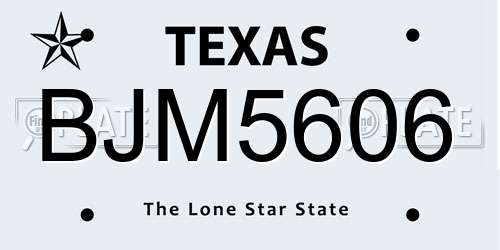 BJM5606 Texas License Plate