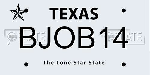 BJOB14 Texas License Plate