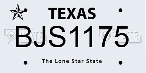 BJS1175 Texas License Plate