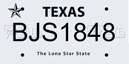 BJS1848 Texas License Plate