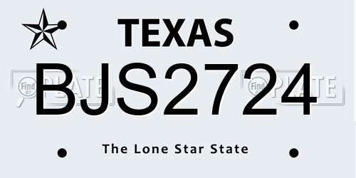 BJS2724 Texas License Plate