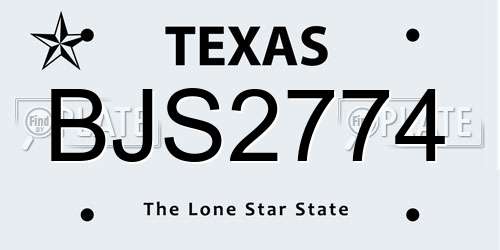 BJS2774 Texas License Plate