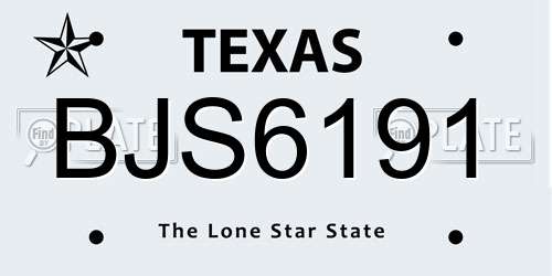 BJS6191 Texas License Plate