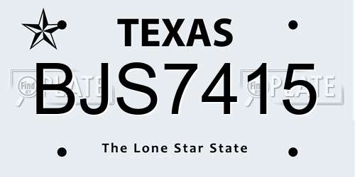 BJS7415 Texas License Plate