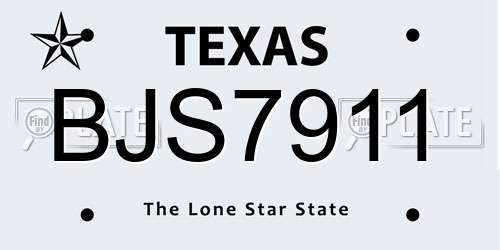BJS7911 Texas License Plate