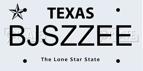 BJSZZEE Texas License Plate