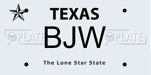 BJW Texas License Plate