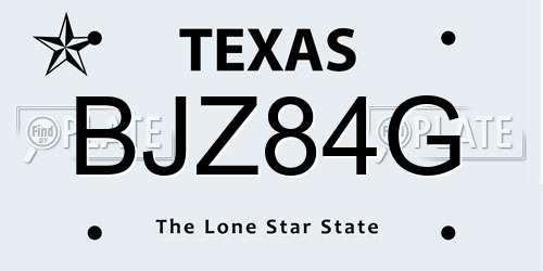 BJZ84G Texas License Plate