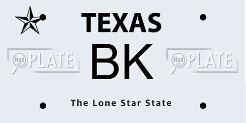 BK Texas License Plate