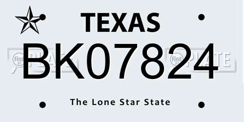 BK07824 Texas License Plate