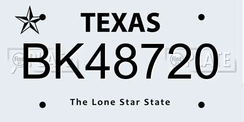 BK48720 Texas License Plate