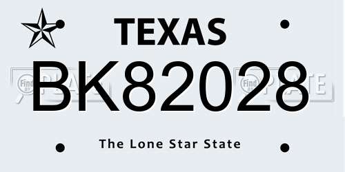 BK82028 Texas License Plate
