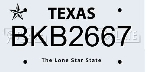 BKB2667 Texas License Plate