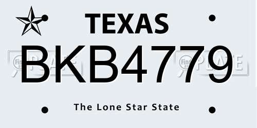BKB4779 Texas License Plate