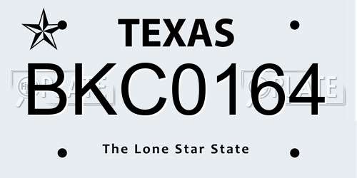 BKC0164 Texas License Plate