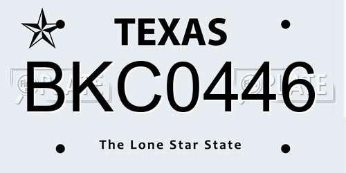 BKC0446 Texas License Plate