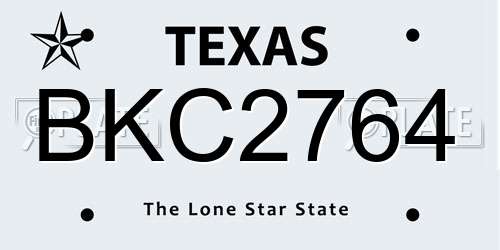 BKC2764 Texas License Plate
