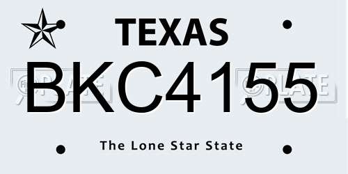 BKC4155 Texas License Plate