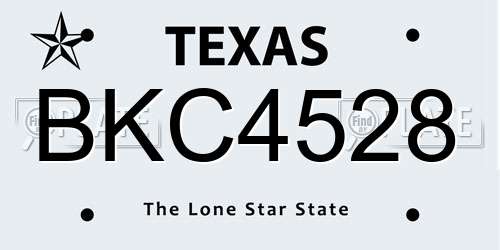 BKC4528 Texas License Plate