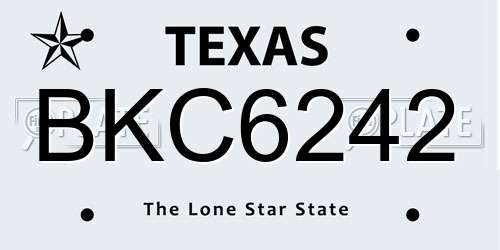BKC6242 Texas License Plate
