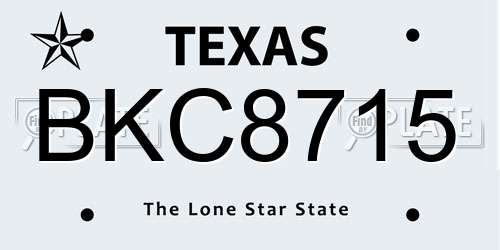 BKC8715 Texas License Plate