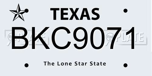 BKC9071 Texas License Plate