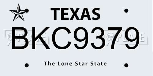 BKC9379 Texas License Plate