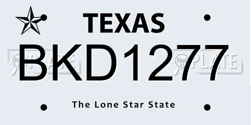 BKD1277 Texas License Plate