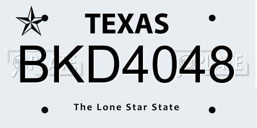 BKD4048 Texas License Plate