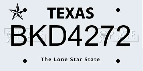 BKD4272 Texas License Plate