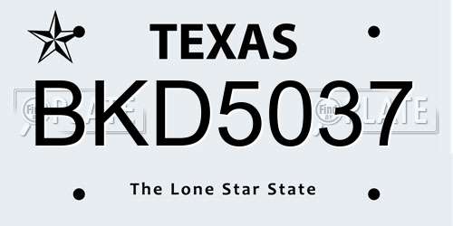 BKD5037 Texas License Plate