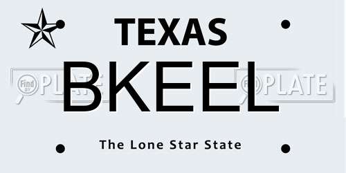 BKEEL Texas License Plate