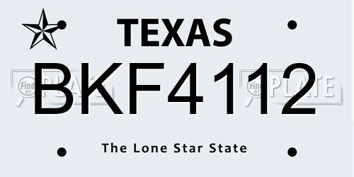 BKF4112 Texas License Plate