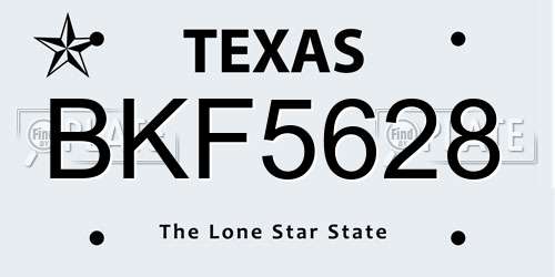 BKF5628 Texas License Plate