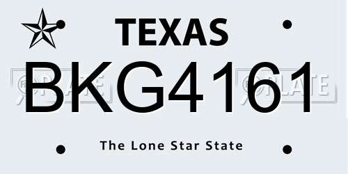 BKG4161 Texas License Plate