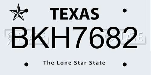 BKH7682 Texas License Plate