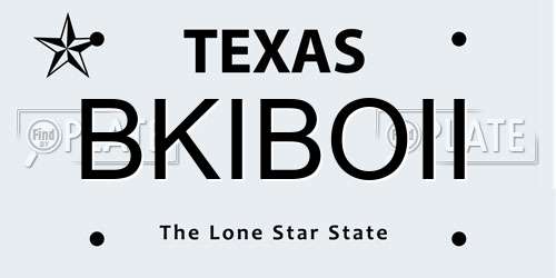 BKIBOII Texas License Plate