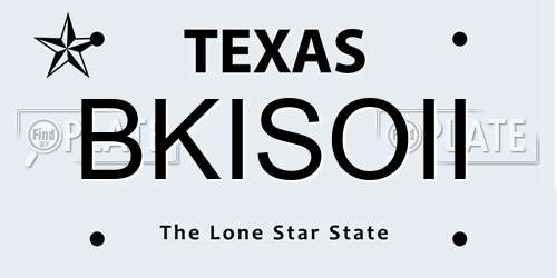 BKISOII Texas License Plate
