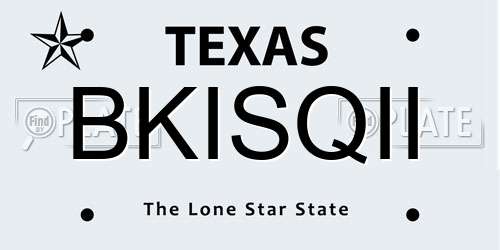 BKISQII Texas License Plate