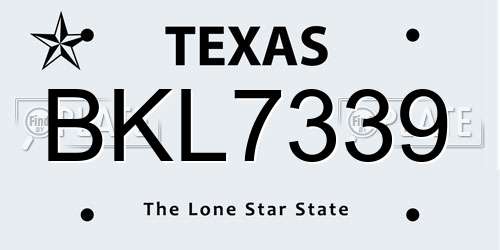 BKL7339 Texas License Plate