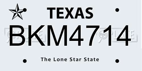 BKM4714 Texas License Plate